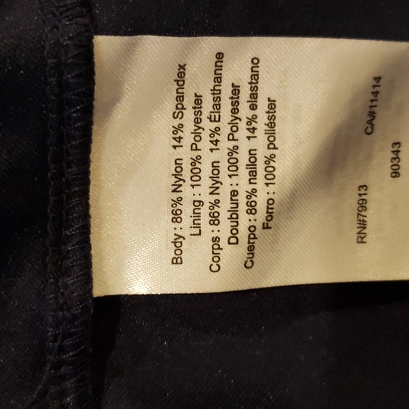 MOTHERHOOD Maternity Navy Blue & Gold Polka Dot Short Sleeve Lace Dress sz M - Picture 8 of 12